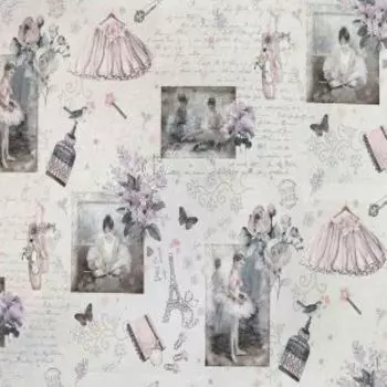 Обои Elysium Балет мотив, горячее тиснение на флизелиновой основе, розовый, 1,06х10,05 м