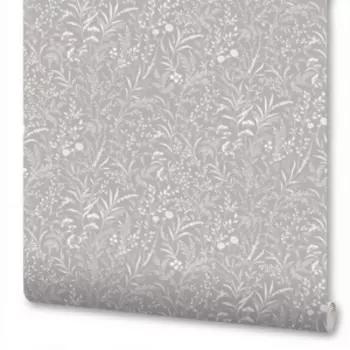 Обои WallSecret Herbal, горячее тиснение на флизелиновой основе, серый, 1.06х10 м