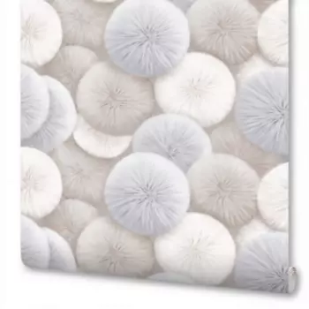 Обои WallSecret Pompon, горячее тиснение на флизелиновой основе, пудровый, 1.06х10 м