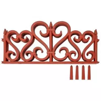 Ограждение садовое Ажурное, 28см х 2,4м, коричневый