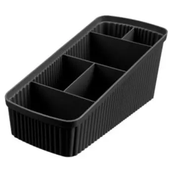 Органайзер для мелочей Econova Velvet, 6 секций, 24х11.7х10.6 см, черный