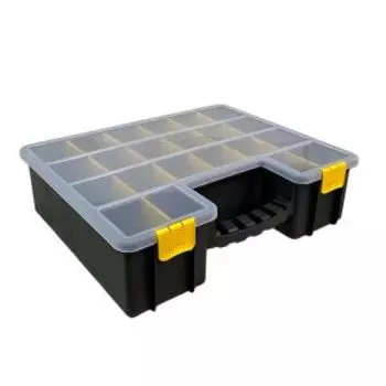 Органайзер Jetservice с разделителями, 22 ячейки, 40.7х34х11.2 см, черно-желтый