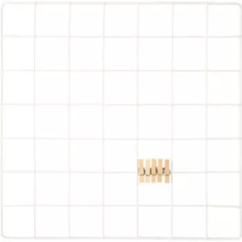 Органайзер-решетка Волшебная страна Квадрат, 35х35 см, металл, 5 клипс, белый