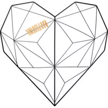 Органайзер-решетка Волшебная страна Сердце, 50х50 см, металл, 10 клипс, черный