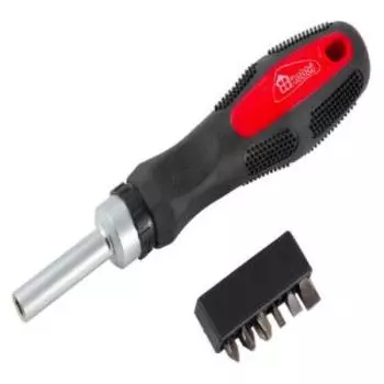 отвертка реверсивная с набором бит, 6 предметов, PH 1, 2, 3, SL 3, 5, 7 CrV Hobbi