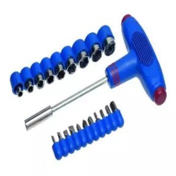 Отвертка Hobbi с Т-образной ручкой, 20 насадок