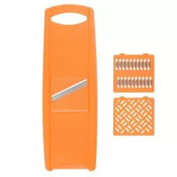 Овощерезка Multidom Мини Трио, 27 см, 3 насадки, пластик/нерж. сталь