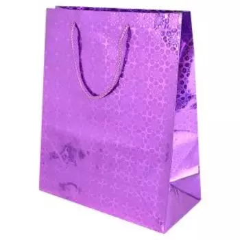 Пакет подарочный, 18х22.3х10 см, голография ВС