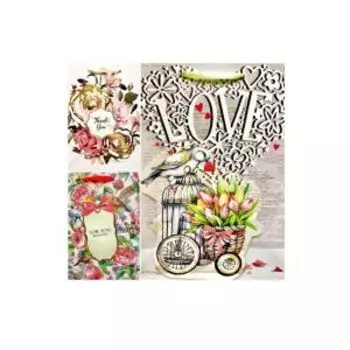 Пакет подарочный, 18х22,7х10 см, ламинат, аппликация