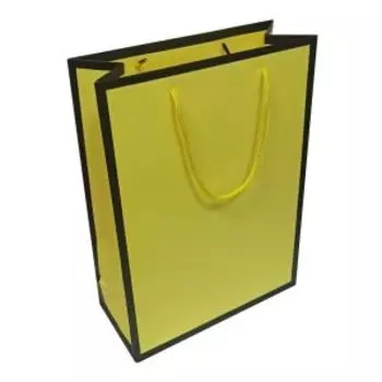 Пакет подарочный однотонный с окантовкой, 18х23х10 см, в ассортименте