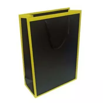 Пакет подарочный однотонный с окантовкой, 26х36х11,5 см, в ассортименте