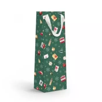 Пакет подарочный под бутылку NY, 36х12х8 см, в ассортименте