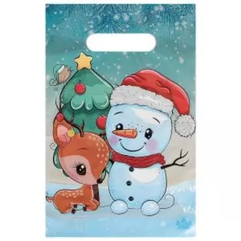 Пакет полиэтиленовый Милый снеговик, 30х20 см