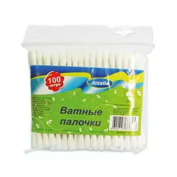 Палочки ватные ANTELLA после э пакет 100шт
