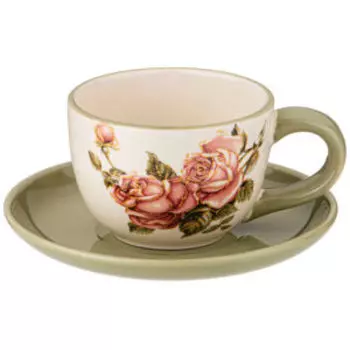 Пара чайная Agness Корейская роза, 220 мл, керамика