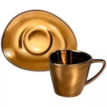 Пара чайная Бронза, 200 мл, фарфор