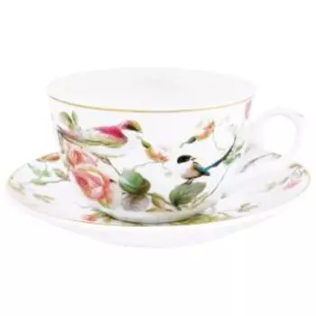 Пара чайная Elan Gallery Певчие птички, 250 мл, фарфор