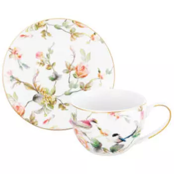 пара чайная ELAN GALLERY Певчие птички 2 пр., 250 мл, фарфор