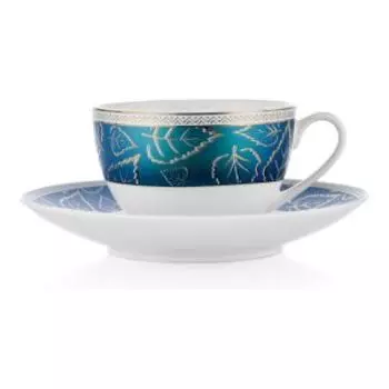 Пара чайная Golden Leaves, 250 мл, фарфор