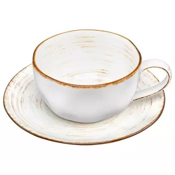 Пара чайная Кантри, натуральная, 250 мл, фарфор