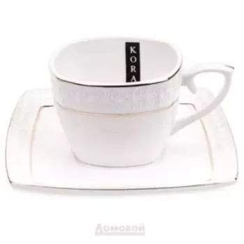 Пара чайная Коралл Снежная Королева, 240 мл, квадратная, керамика