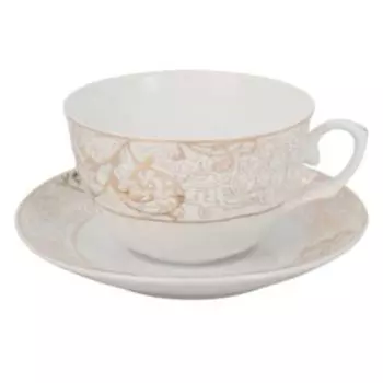 Пара чайная LaVenir Золотой орнамент, 250 мл, фарфор