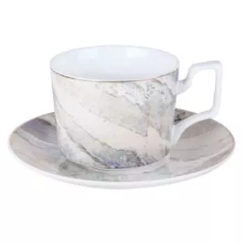 Пара чайная Marble, 230 мл, керамика
