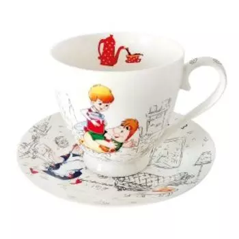 Пара чайная Quinsberry Малыш и Карлсон, 440 мл, фарфор