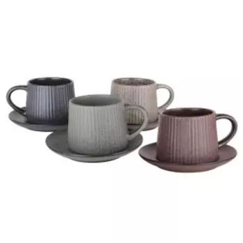 Пара чайная Ribbed, 300 мл, керамика