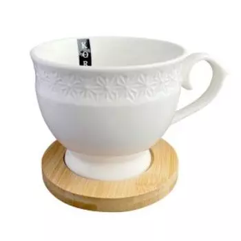 пара чайная Снежная королева 280мл, керамика/бамбук