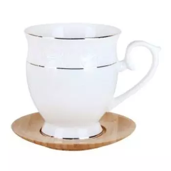 пара чайная Снежная королева 340мл, керамика/бамбук