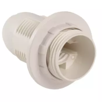 Патрон, пластик, с кольцом, Е14, белый