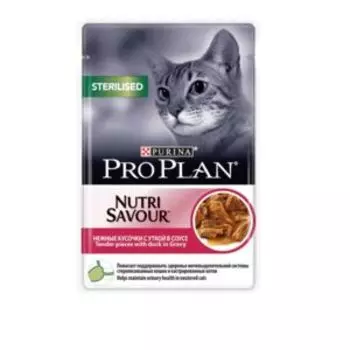 Пауч ProPlan Sterilised Утка, влажный корм для стерелизованных кошек, 85 г