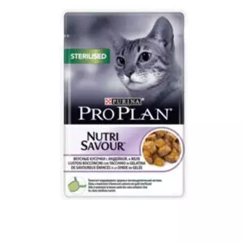 пауч PROPLAN STERILISED влажный корм для стерелизованных кошек индейка