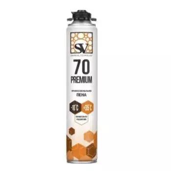 Пена монтажная профессиональная всесезонная SV Premium 70, 870 мл, выход пены до 70 л