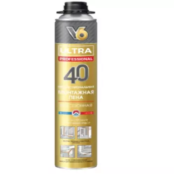 Пена монтажная V6 профессиональная всесезонная, 600г