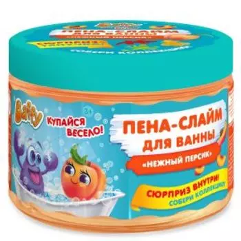 Пена-слайм для ванны Baffy Нежный персик, 300 мл, с сюрпризом