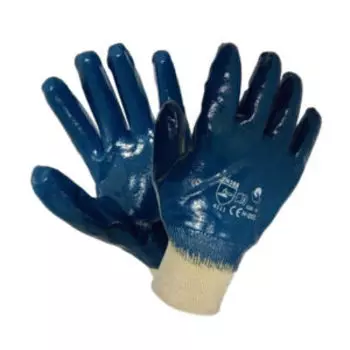 Перчатки нитриловые с полным покрытием, двойной облив, манжет-резинка