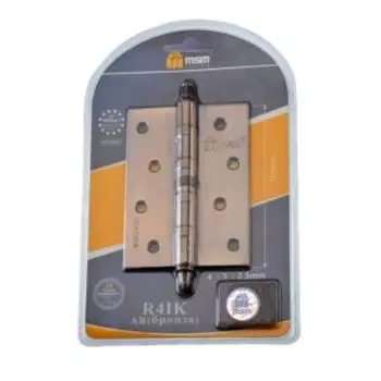 Петля съемная с колпачком, левая, 100х75х2,5 мм, бронза, 2 шт