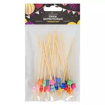 Пики бамбуковые Сердечки, 24 шт, 120 мм