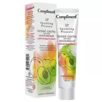 Пилинг-скатка для лица Compliment Sparkling Pleasure Персиковый сорбет, увлажняющая, 100мл