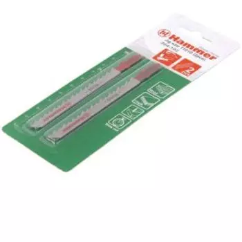 Пилка для лобзика HAMMER 204-102 JG WD T101D, дерево, пластик, 74 мм, шаг 4.0-5.2, HCS, 2 шт