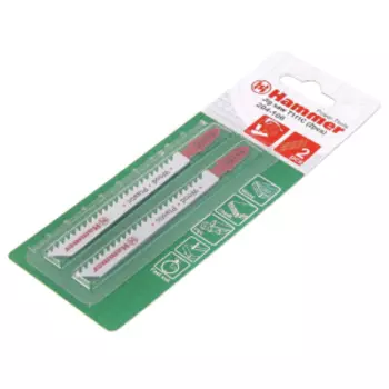 пилка для лобзика Hammer Flex 204-106 JG WD-PL T111C (2pcs) 74мм, шаг 3.0, HCS 2шт