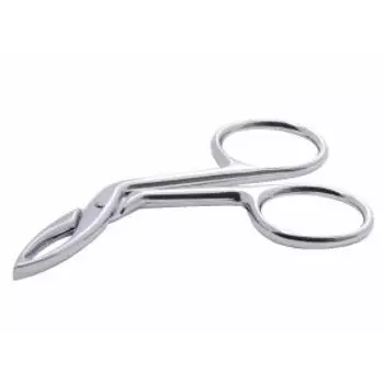 Пинцет-ножницы Kaizer для бровей, серебро, 9 см