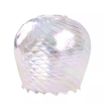 Плафон Элетех Ладера, Е27, 127 мм, стекло, рифленый, косой, перламутр