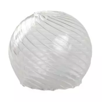 Плафон Элетех Полусфера, Е27, 130 мм, стекло, рифленый, косой