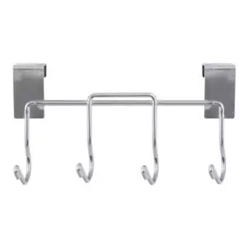 Планка навесная Мультидом, 4 крючка, сталь хромированная