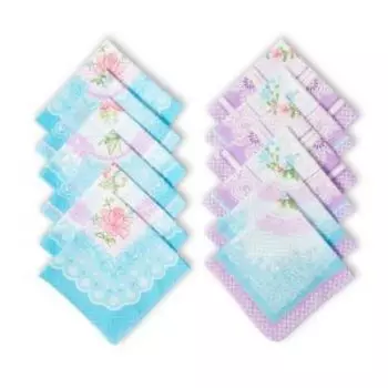 Платки носовые женские Этель Нежность, 12 шт, 30х30 см, хлопок, в ассортименте