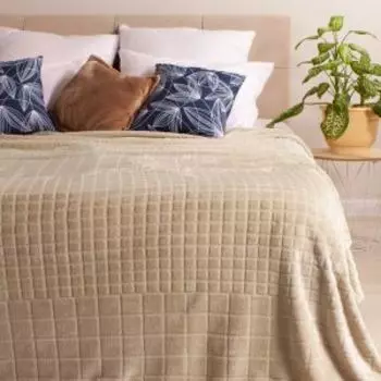 Плед Ardenza Cuatro, 200х220 см, микрофибра, полиэстер, бежевый