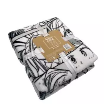 Плед Belezza Anime girls, 180х200 см, микрофибра, черно-белый